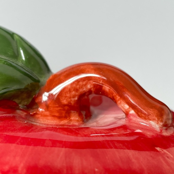 Vintage handmade Ceramic Coin bank Apple shaped piggy bank - Picture 6 of 10